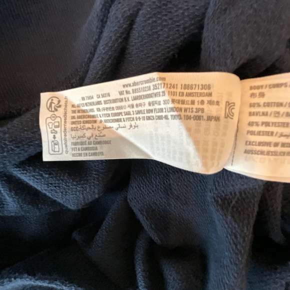 Hollister & Abercrombie Fitch Blue Sweatshirt Size S Cozy Fleece Lined - Picture 7 of 8